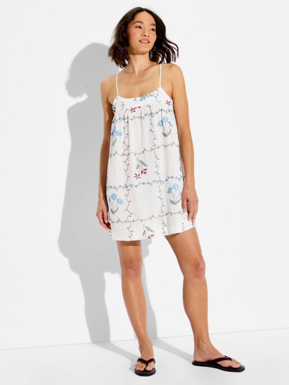Women’s Mini Trapeze Ruffle Edge A-Line Dress - Wild Fable White S